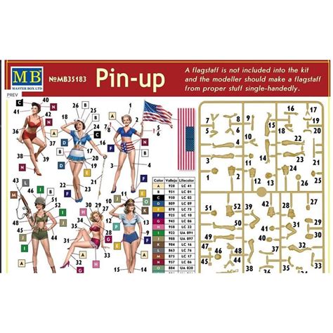 Pretty Nice Sexy Us Girls “pin Up” 6 Fig 135 Master Box 35183