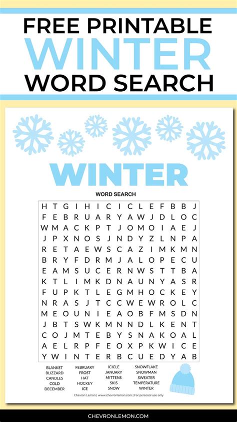 Free Printable Winter Word Search Puzzle Word Search Games Word Search