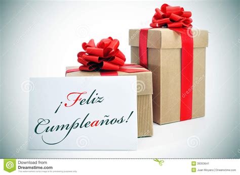 Feliz Cumpleanos Happy Birthday Written In Spanish Stock Image Image Of Birthday Card 39353641