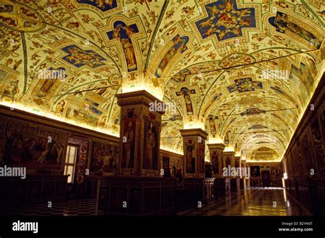 Vatican Rome Italy Interior Of The Hallway Of The Vatican Apostolic