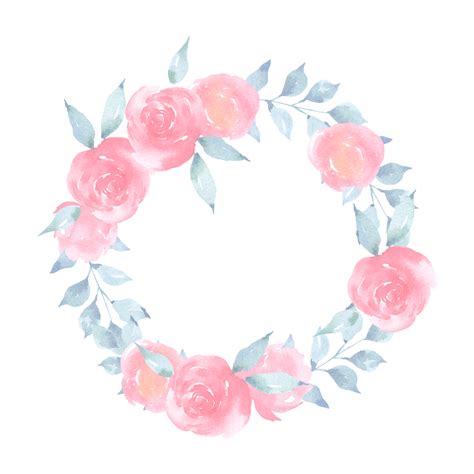 Pink Flower Wreath Watercolor 10312938 Png