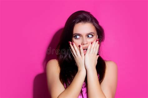 Shocked Woman Female Different Emotions Portrait Of Surprised Girl
