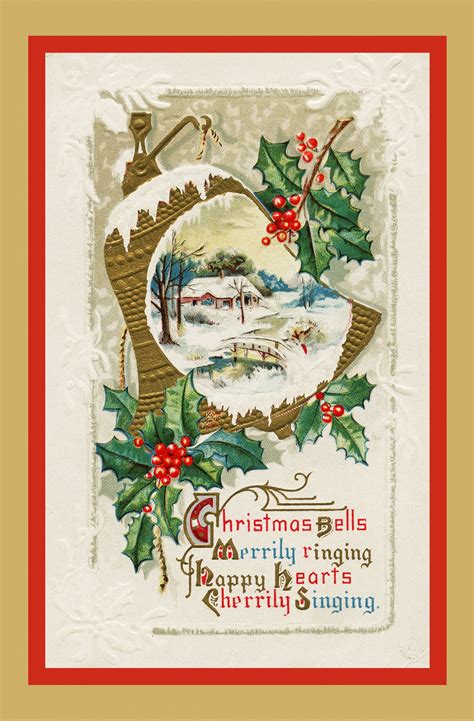 Christmas Vintage Snow Scene Card Free Stock Photo Public Domain Pictures