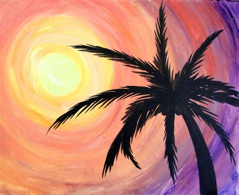 Palm Tree Beach Painting Gallery Painting And Creations Tree