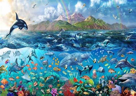 Tropical Sea Life Underwater Ocean Fishes Photo Wallpaper