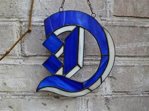 Stained Glass Initials Wall Hanging Custom Stained Glass Etsy