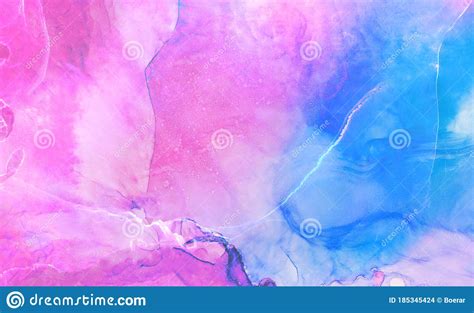 Trendy Light Blue Pink And Purple Alcohol Ink Abstract Background
