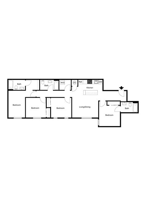 4 Bedroom Floor Plan 4 Bedroom Apartments In Baltimore
