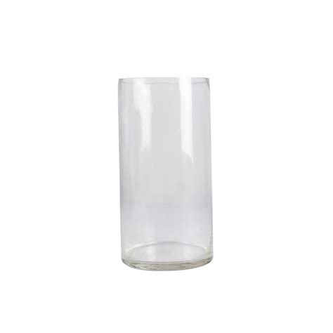 Vaso Cilindrico De Vidro Transparente 15x15x30cm