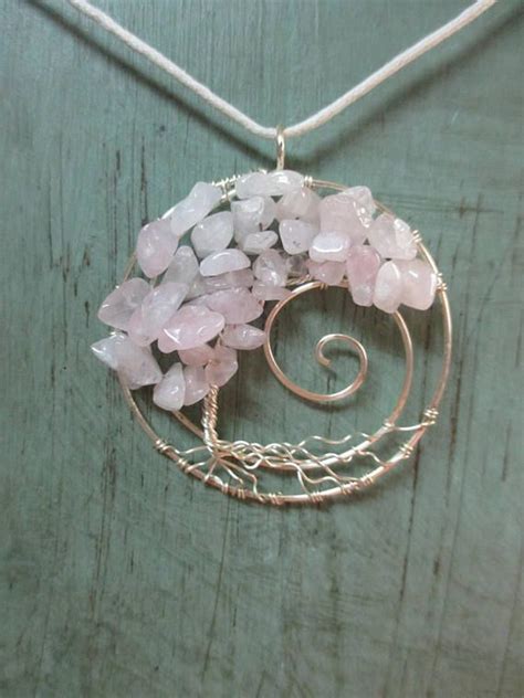 Silver And Rose Quartz Tree Of Life Jewelry Creation Rose Quartz