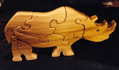 Rino Puzzle Made Of Wood By Puzzlesntoysnwood On Etsy Wood Puzzles