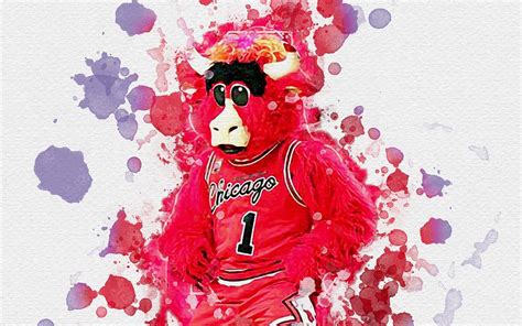 Benny The Bull Mascot Chicago Bulls Basketball Art Nba Usa Chicago