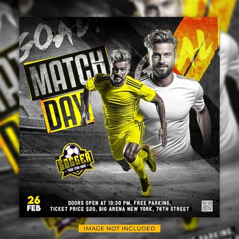 Premium Psd Soccer Football Match Day Flyer And Social Media Banner