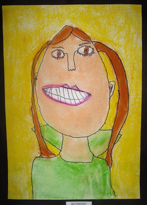 Use Your Coloured Pencils Grade 2 And 3 Self Portraits
