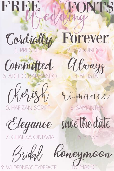 10 Free Wedding Fonts That You Can Use In Cricut Design Space To Make