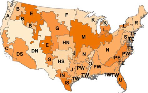 Map Of Land Resource Regions Labeled By Alphabetical Code Within The