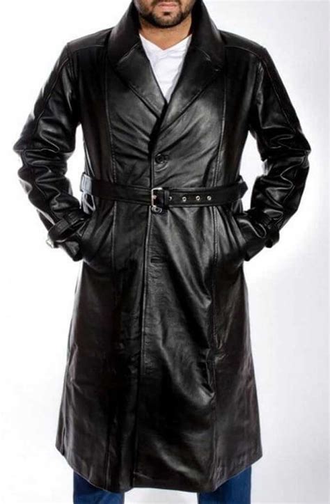 Marv Sin City Mickey Rourke Black Leather Coat