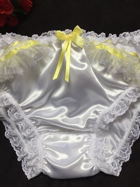 Bridal White Bikini Pantiessatin Sissy Knickers Image 3 Hot Panties