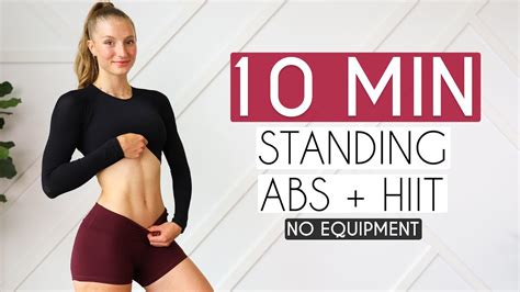 Min Standing Abs Hiit Equipment Free Fat Burn Youtube
