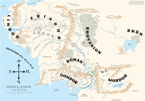 23 The Map Of Middle Earth In The End Of The Third Age Sabin