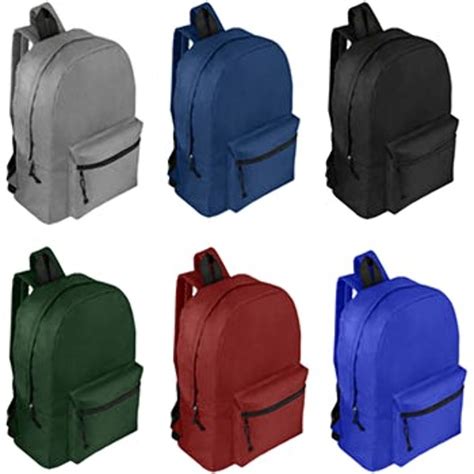 Wholesale 19 Basic Backpack 6 Assorted Colors Dollardays