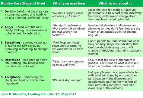Examples Of Kubler Ross Stages Of Grief