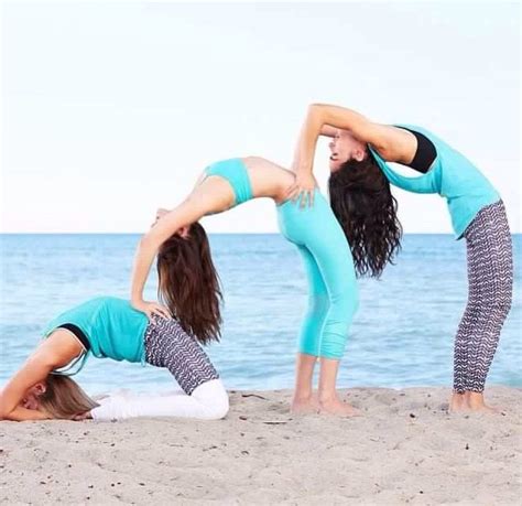 Three Person Yoga Bend Into King Pigeon Pose Yoga Poses For Two