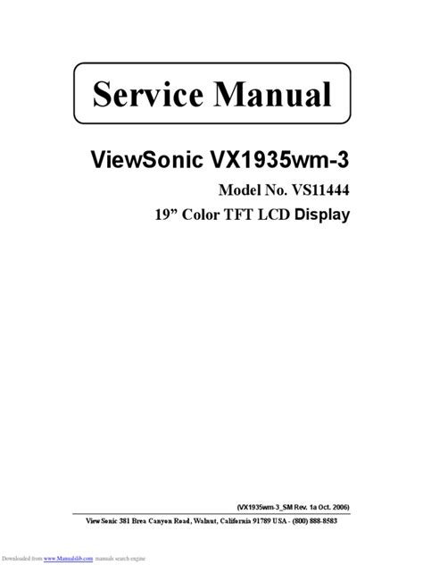 Service Manual Viewsonic Vx1935wm 3 Pdf Power Supply Display