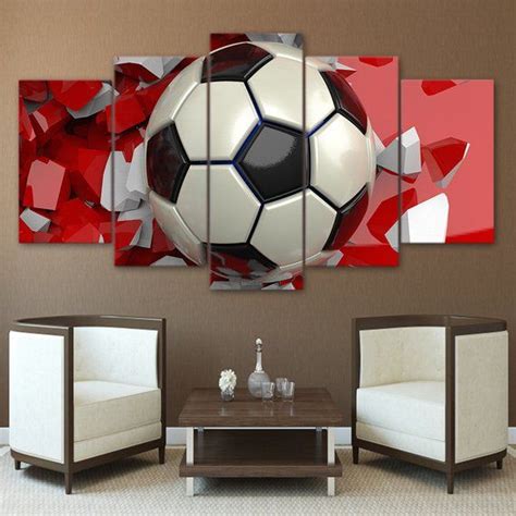 soccer football canvas home decor soccer ball wall art poster football sports poster handmade