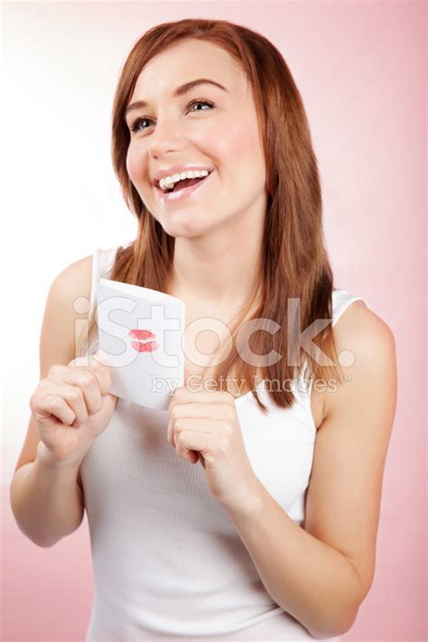 Girl With Greeting Card Stock Photo Royalty Free Freeimages