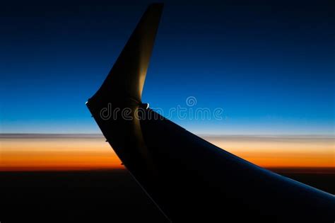 Wing Aircraft At Sunset Stock Image Image Of Aeroplane 102150561