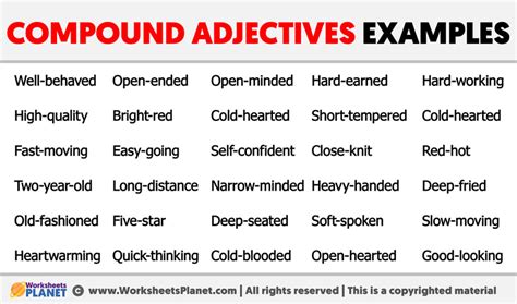 Compound Adjectives Examples
