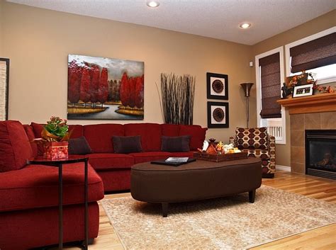 Red Living Rooms Design Ideas Decorations Photos