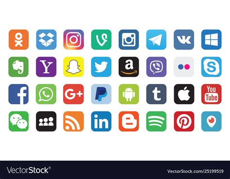 Social Media Icoontjes Social Media Icons Set Social Media Icons