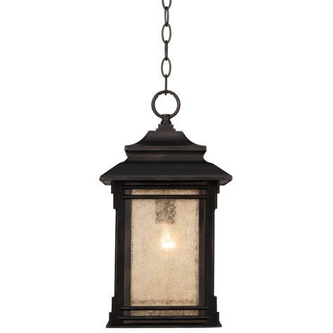 Franklin Iron Works Rustic Outdoor Ceiling Light Hanging Lantern Walnut