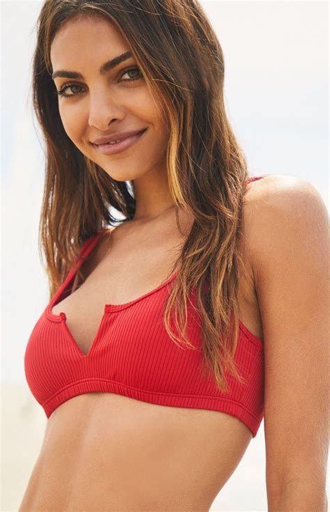 la hearts red summer notch ribbed bikini top pacsun bikini tops bikinis la hearts