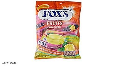 Foxs Crystal Clear Fruits Oval Candy Lemon And Blackcurrant Flavor 125g