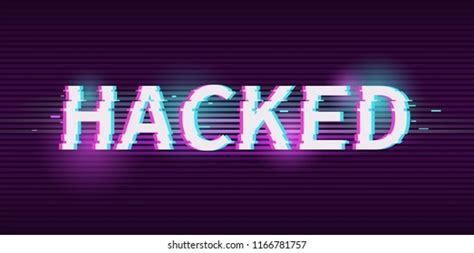 Hacked Concept Illustration Glitch Effect Vector Stock Vector Royalty