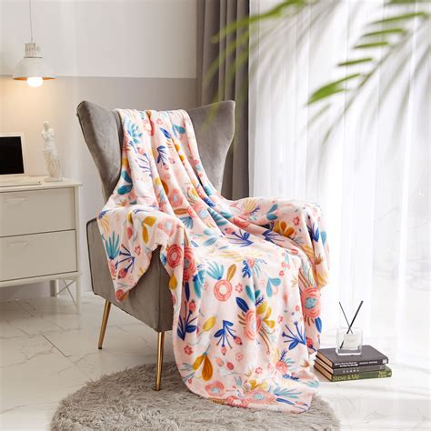 Mainstays Super Soft Plush Throw Blanket 50 X 60 Pink Floral