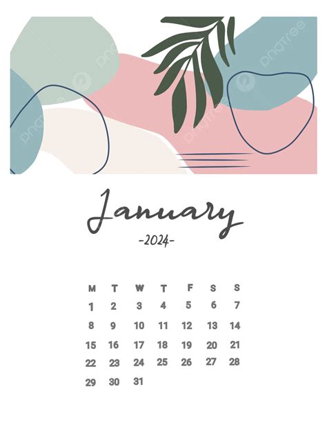 Calendario 2024 Png Enero Mensual Diseño De Calendario Png Y Psd Para Descargar Gratis Pngtree