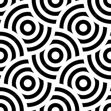 Black And White Retro Striped Circle Pattern Scale Symmetry Line Vector