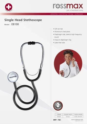 Single Sided Stethoscope Adult Eb100 Black At Rs 308 In Bengaluru Id