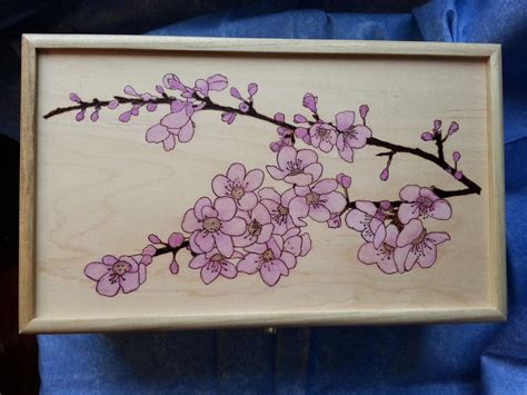 Cherry Blossoms Wood Box On Etsy By Burning Designs By Beth Burn Wood