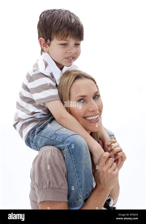 Mother Giving Son Piggyback Ride Hi Res Stock Photography And Images