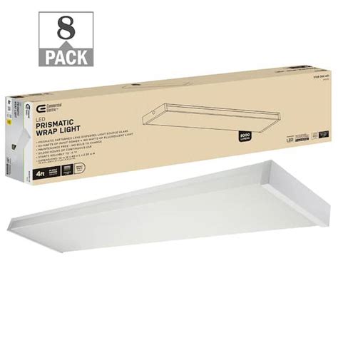 Commercial Electric 4 Ft X 10 In 8000 Lumens 120 277 Volt Led White