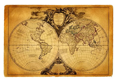 World Map Atlas Globe Earth Compass Art Print Photo Rustic Old Ebay