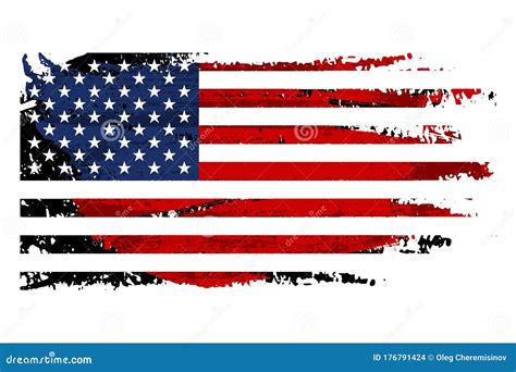 Vintage Usa Flag Illustration Vector American Flag On Grunge Texture