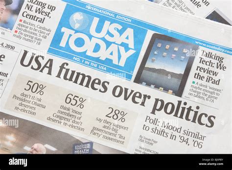 Political Headlines In The International Edition Of The Usa Today Stock