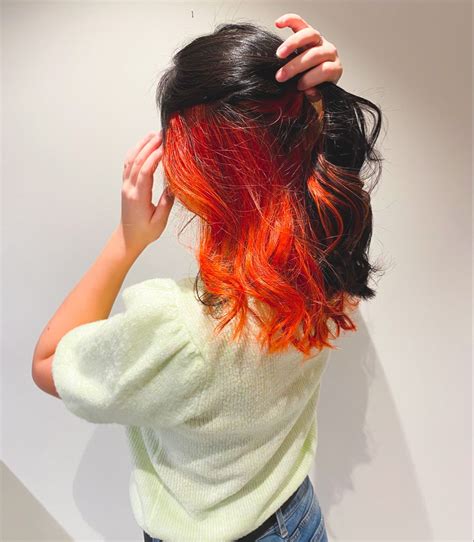 Orange Dyed Hair In 2021 Hair Color Underneath Brown Hair Underneath Hair Color Orange