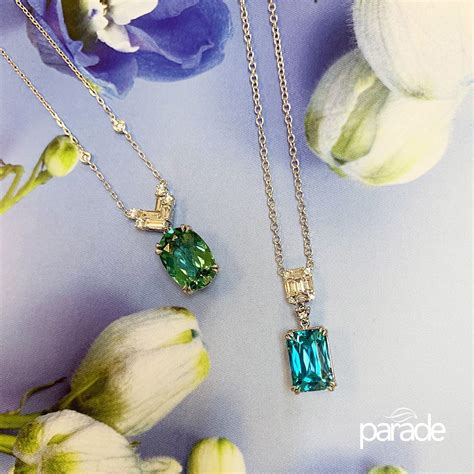 Blue Zircon And Green Tourmaline Pendants From Parades Parade In
